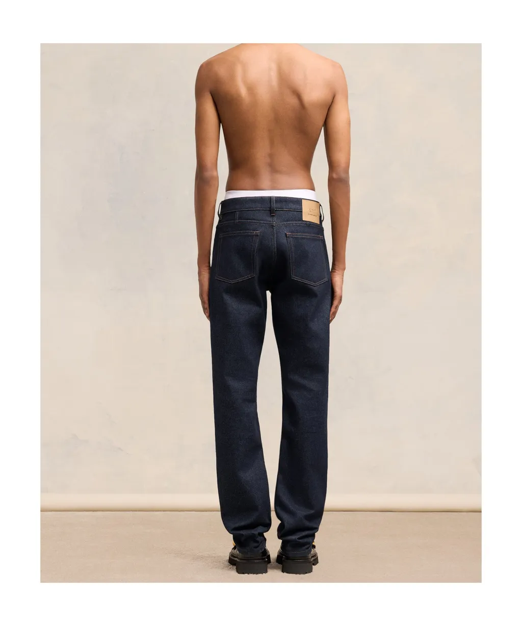 Logo Patch Straight-Leg Jeans