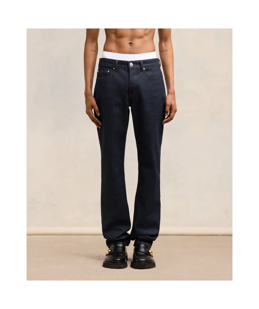 Logo Patch Straight-Leg Jeans