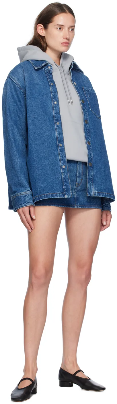 Ami De Coeur Logo Embossed Denim Shirt