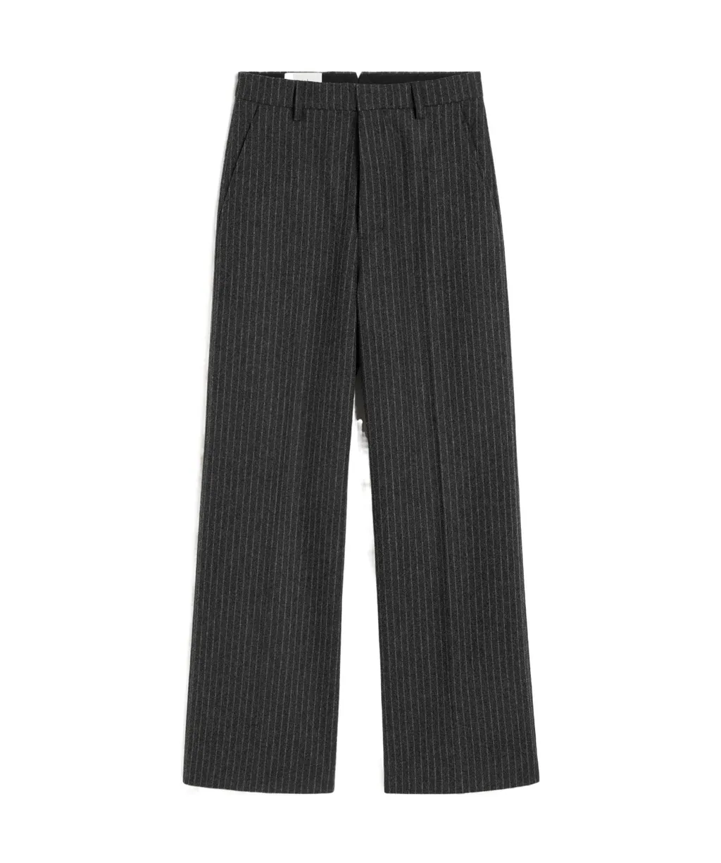 Pinstriped Wide-Leg Trousers