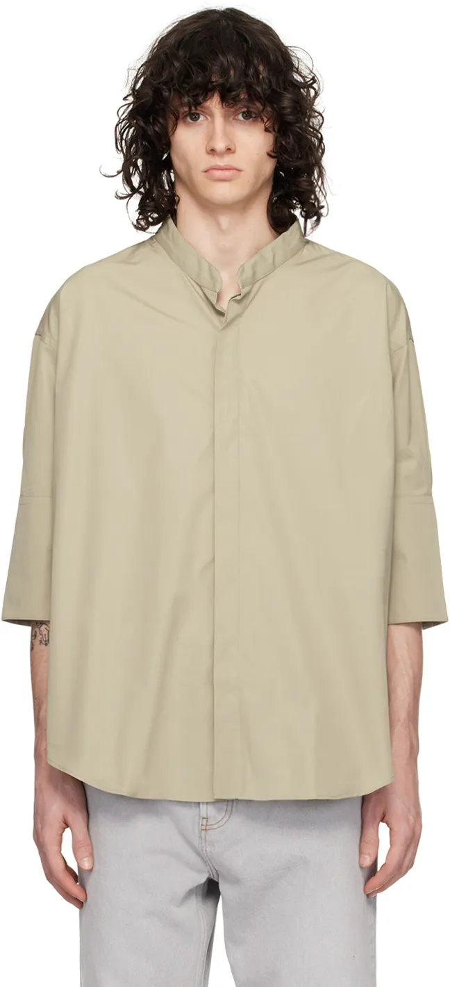 Button-Up Curved Hem Shirt