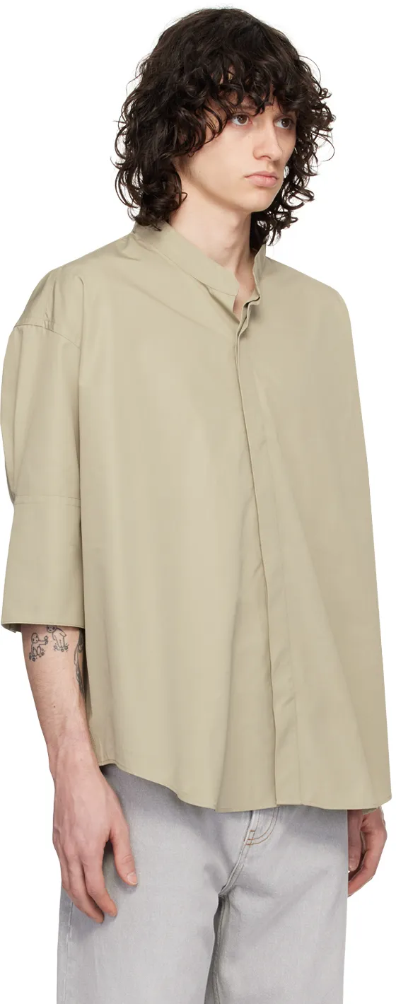 Button-Up Curved Hem Shirt