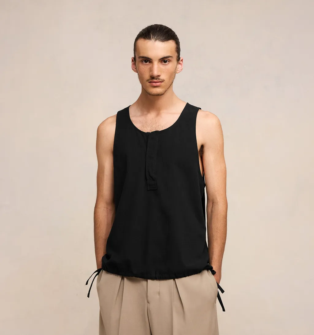 Drawstring Sleeveless Tank Top