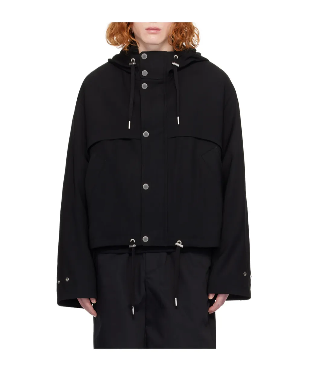 Drawstring Hooded Casual Jacket