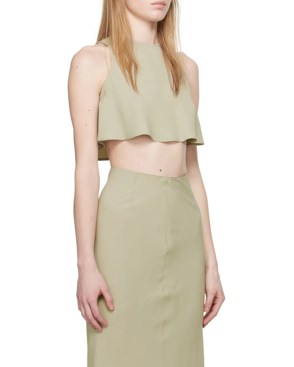 Cropped Sleeveless Flared Top