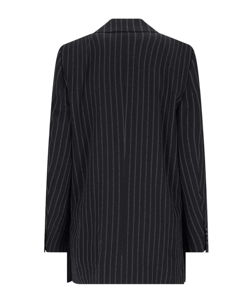Striped Double-Breasted Blazer