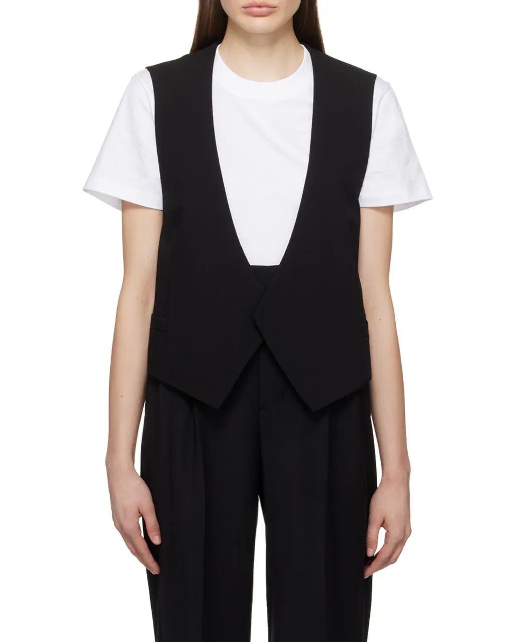 Open-Front V-Neck Waistcoat