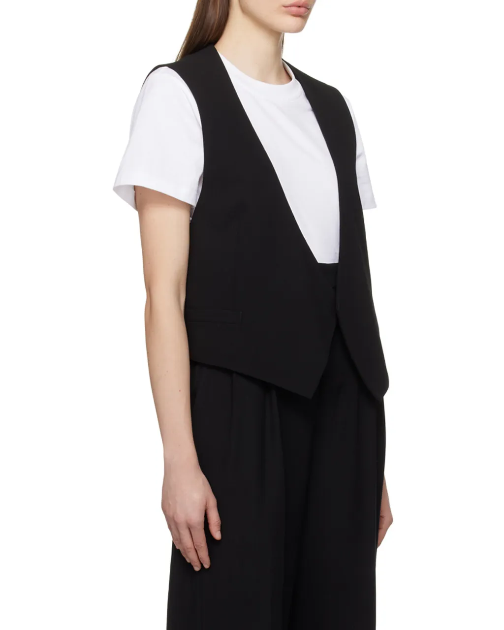 Open-Front V-Neck Waistcoat