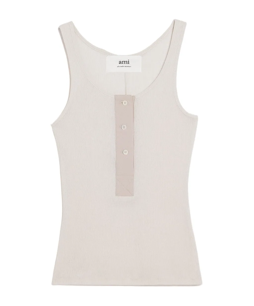 Button Detailed Tank Top