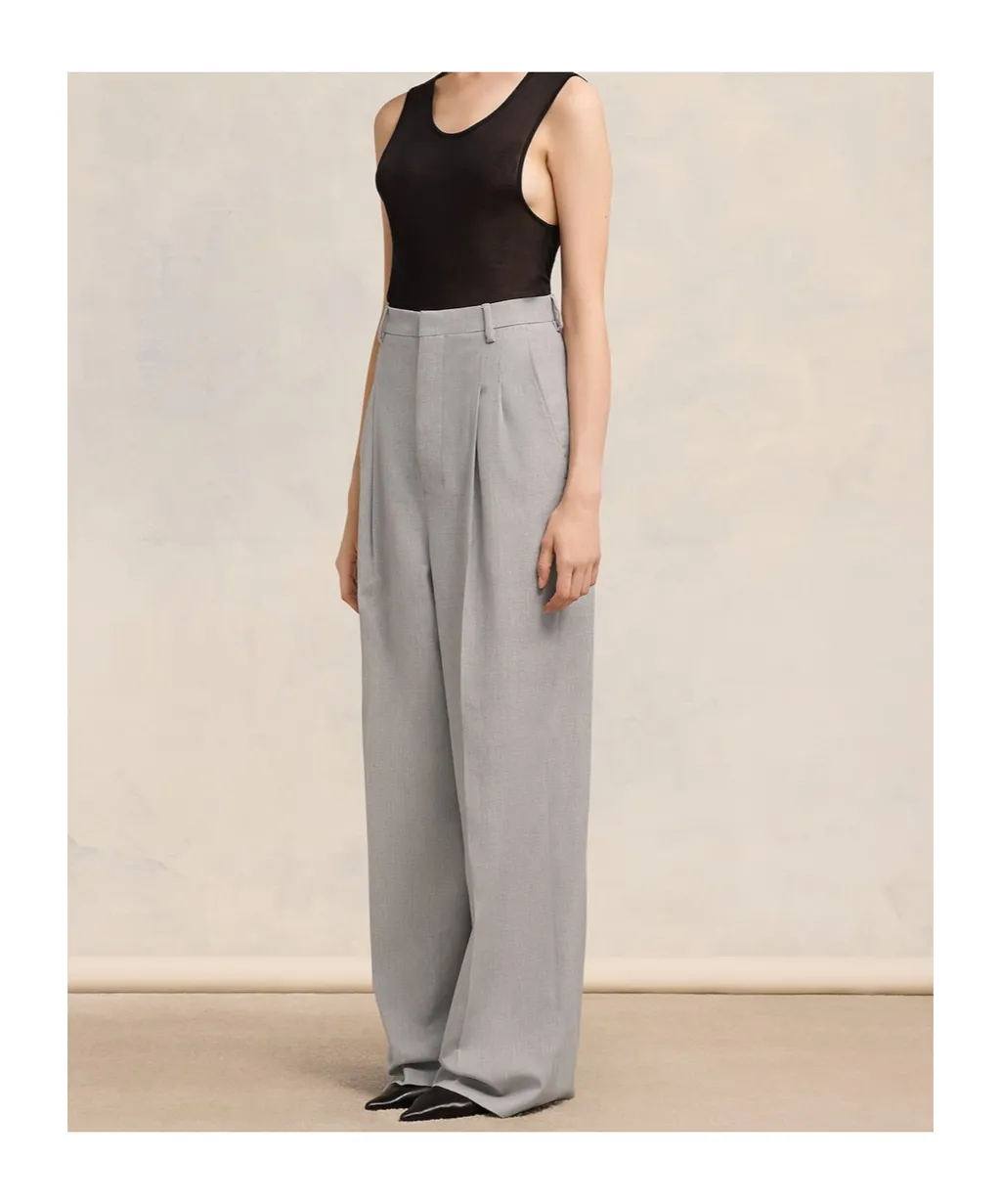 Pleated Wide-Leg Palazzo Pants