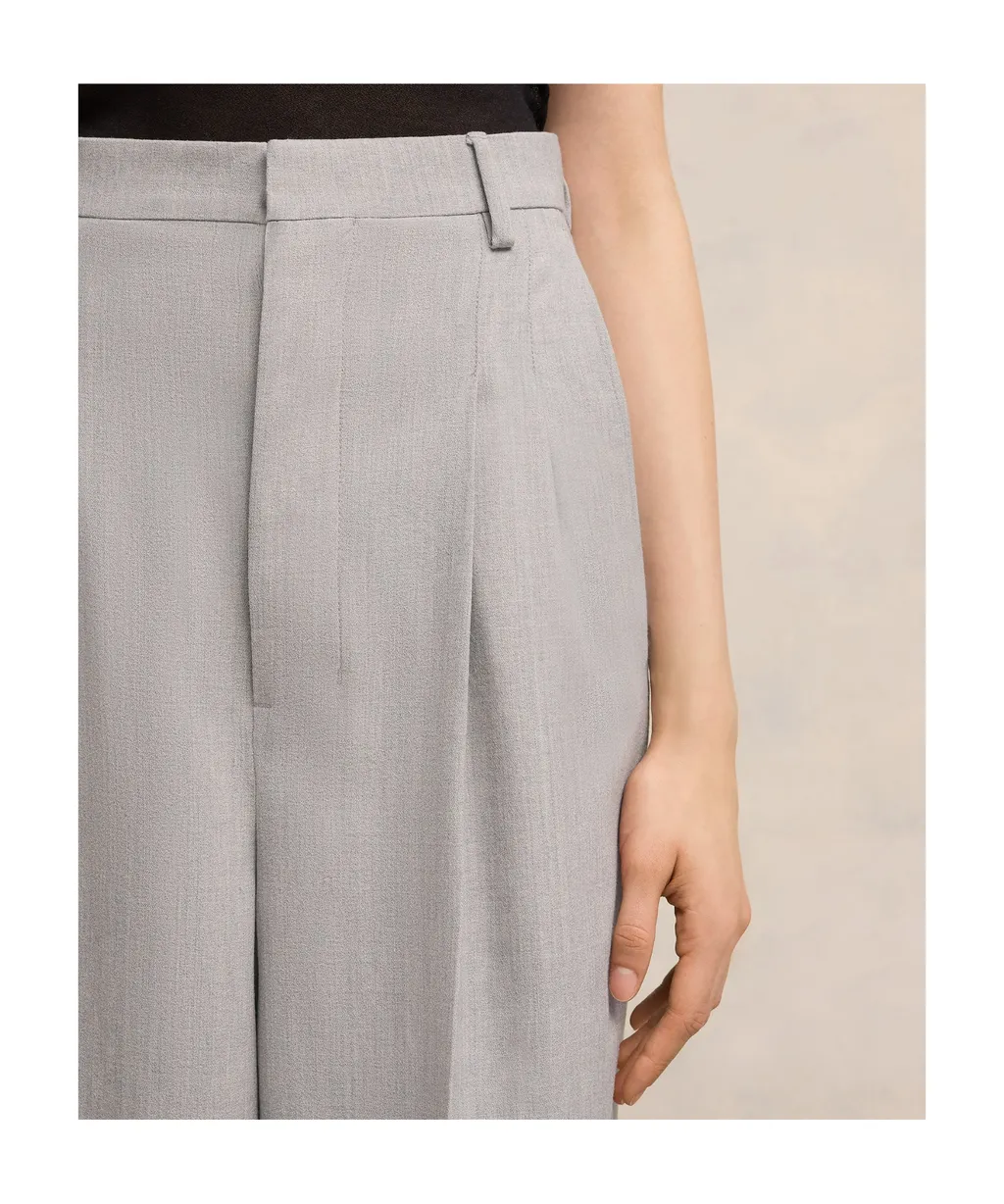Pleated Wide-Leg Palazzo Pants