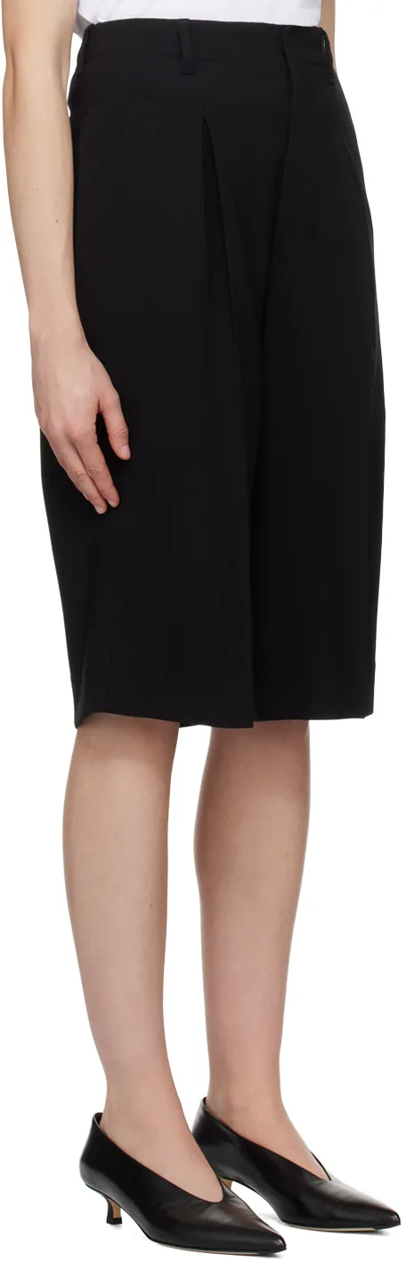 Faille High-Waist Knee-Length Shorts
