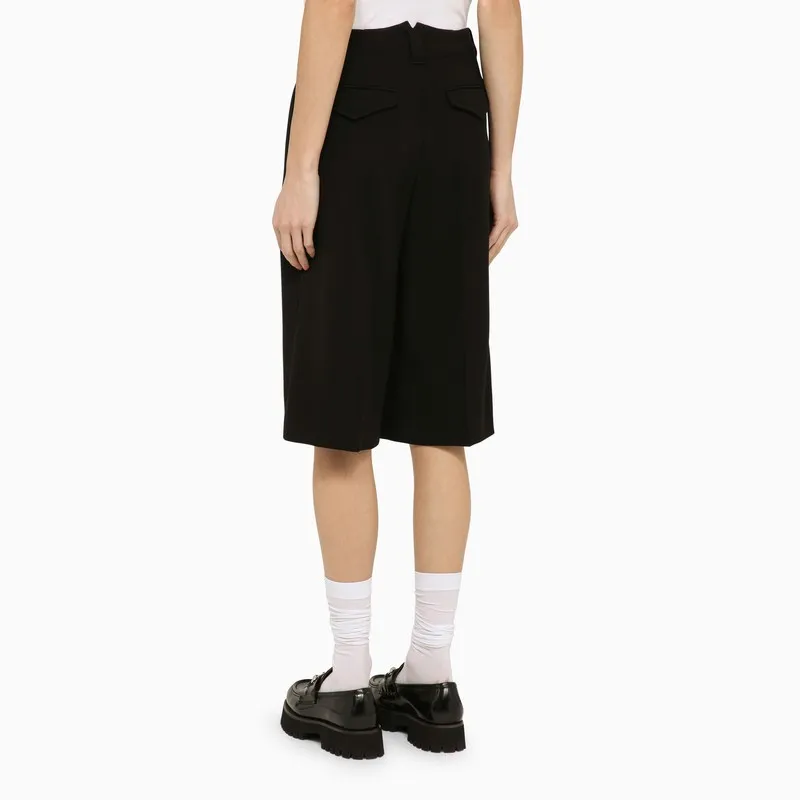Faille High-Waist Knee-Length Shorts