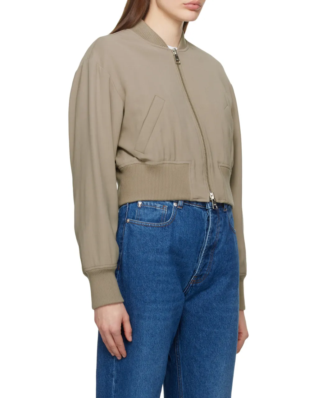 Zip-Up Padded Bomber Jacket