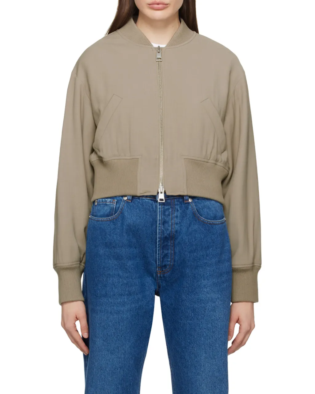 Zip-Up Padded Bomber Jacket