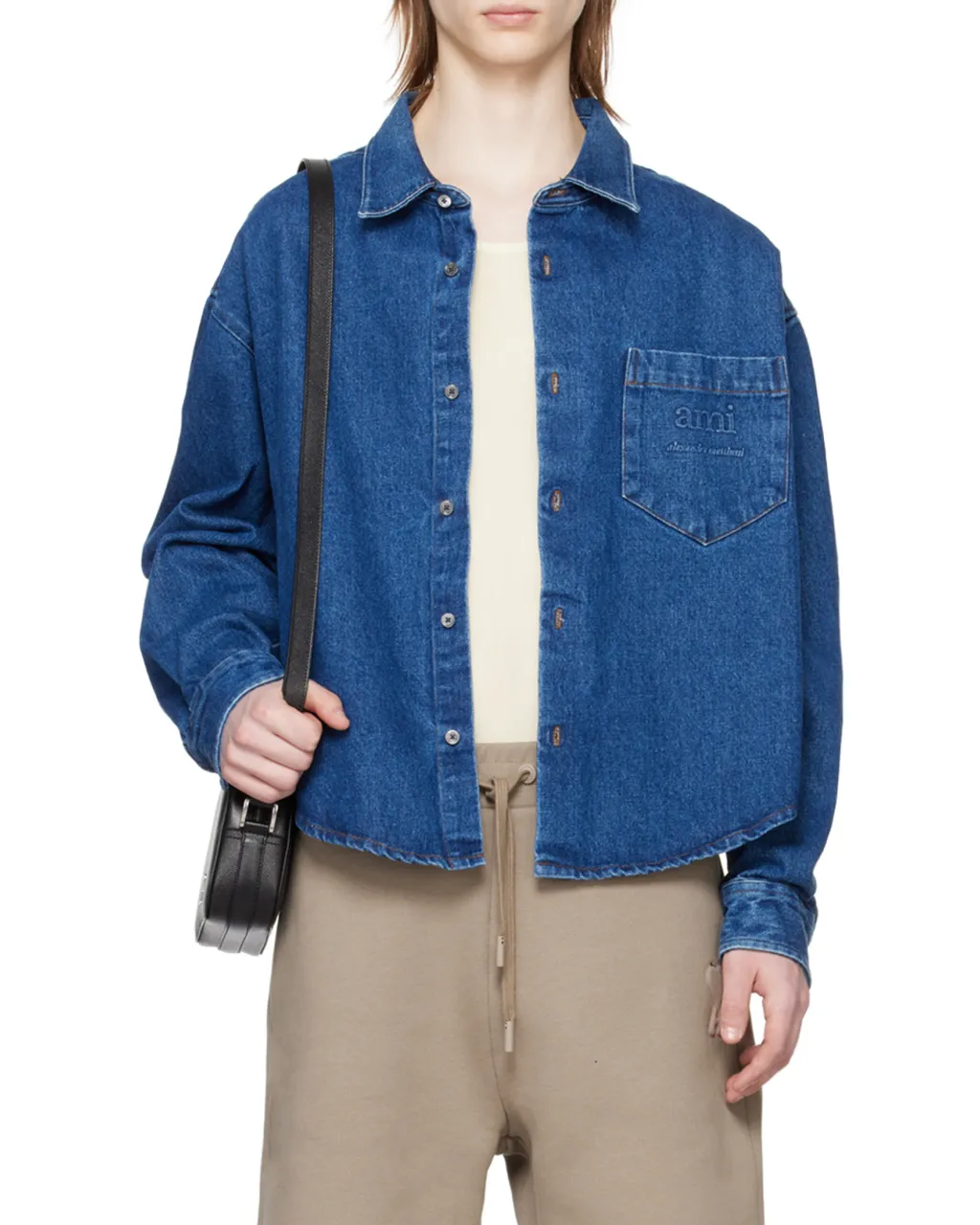 Ami Button-Up Denim Shirt