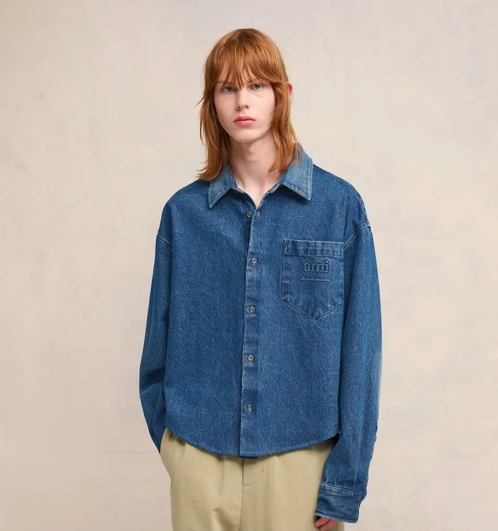 Ami Button-Up Denim Shirt
