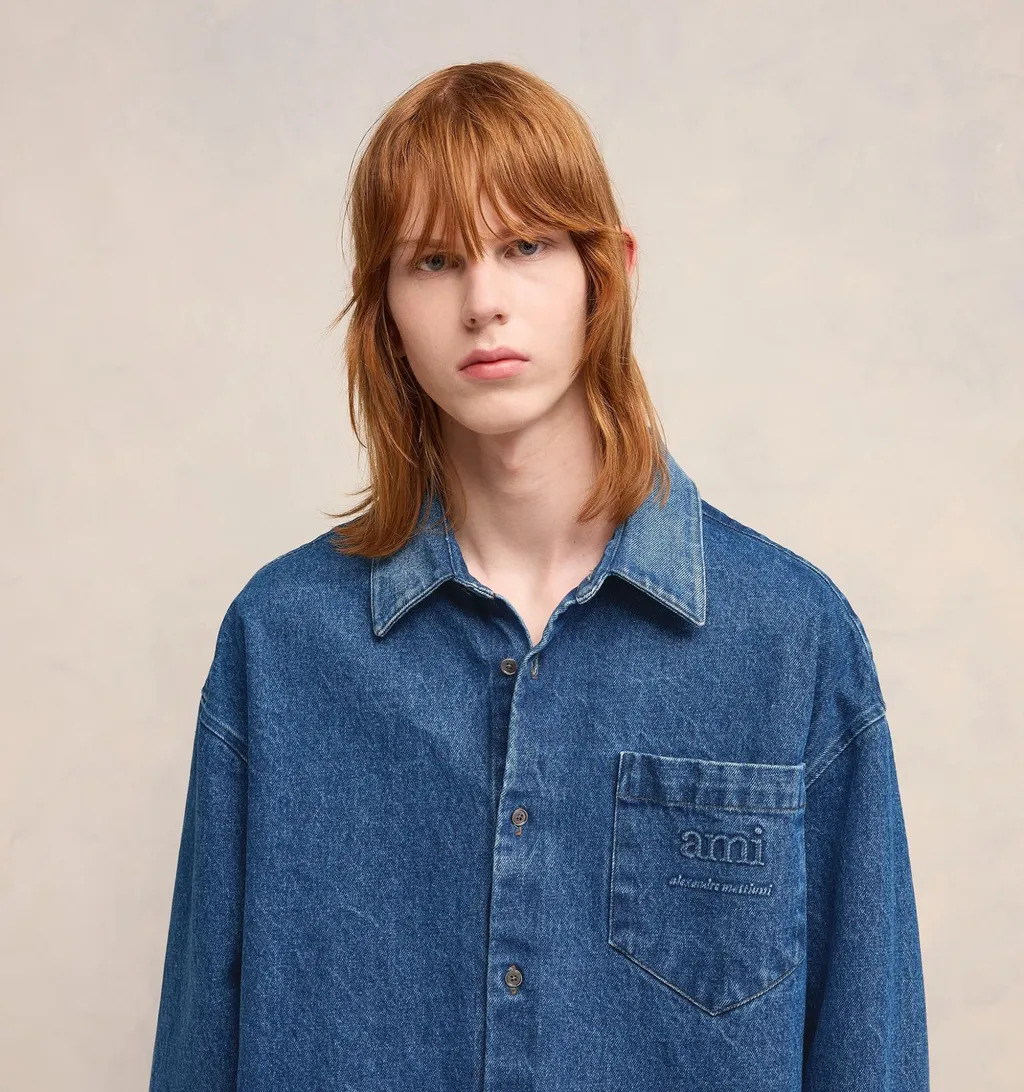 Ami Button-Up Denim Shirt