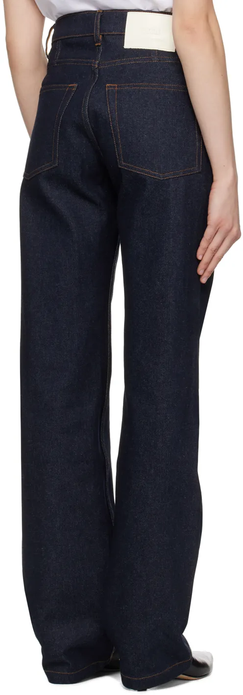 Logo Patch Straight-Leg Jeans