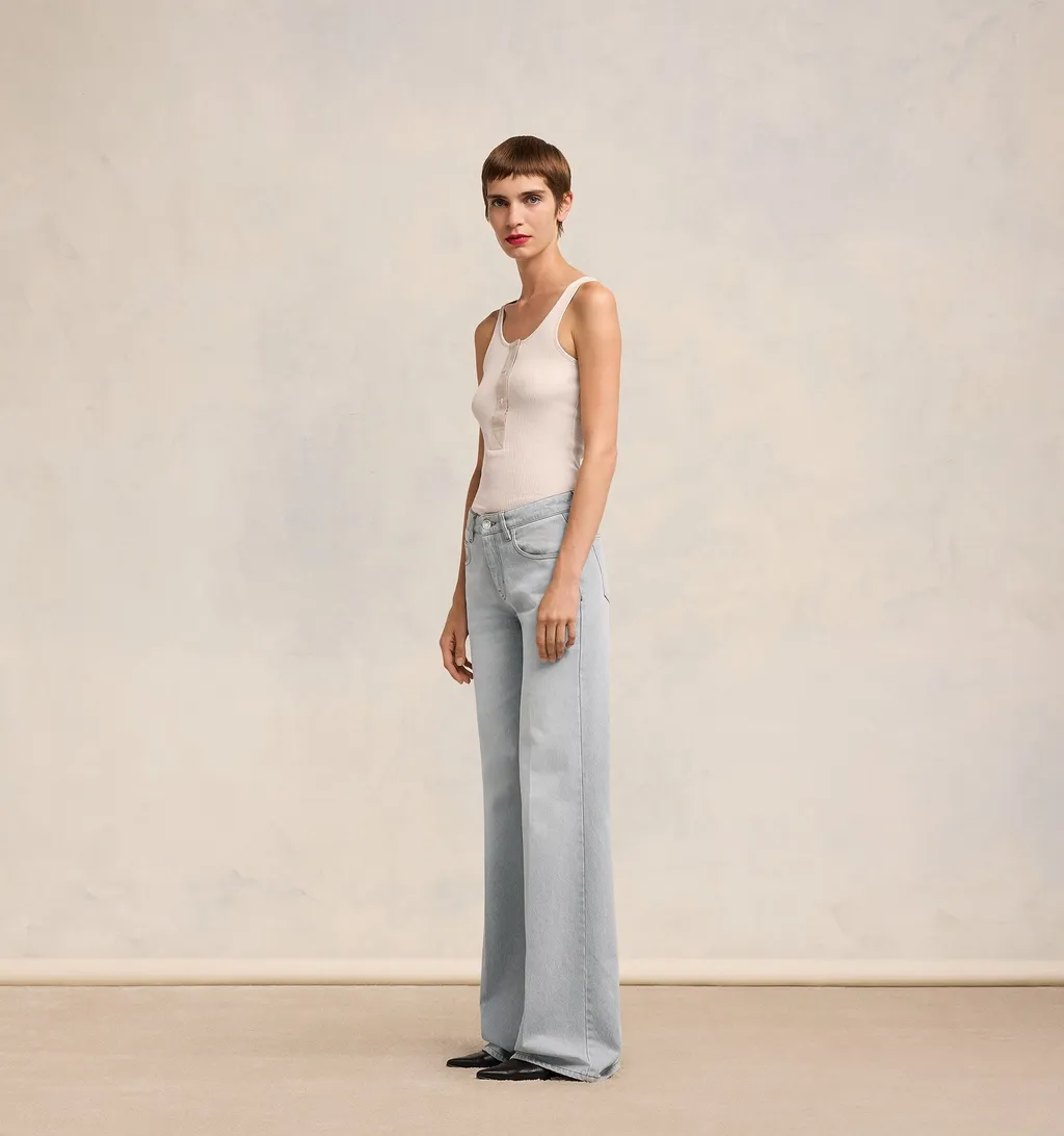 Slitted Flared Jeans