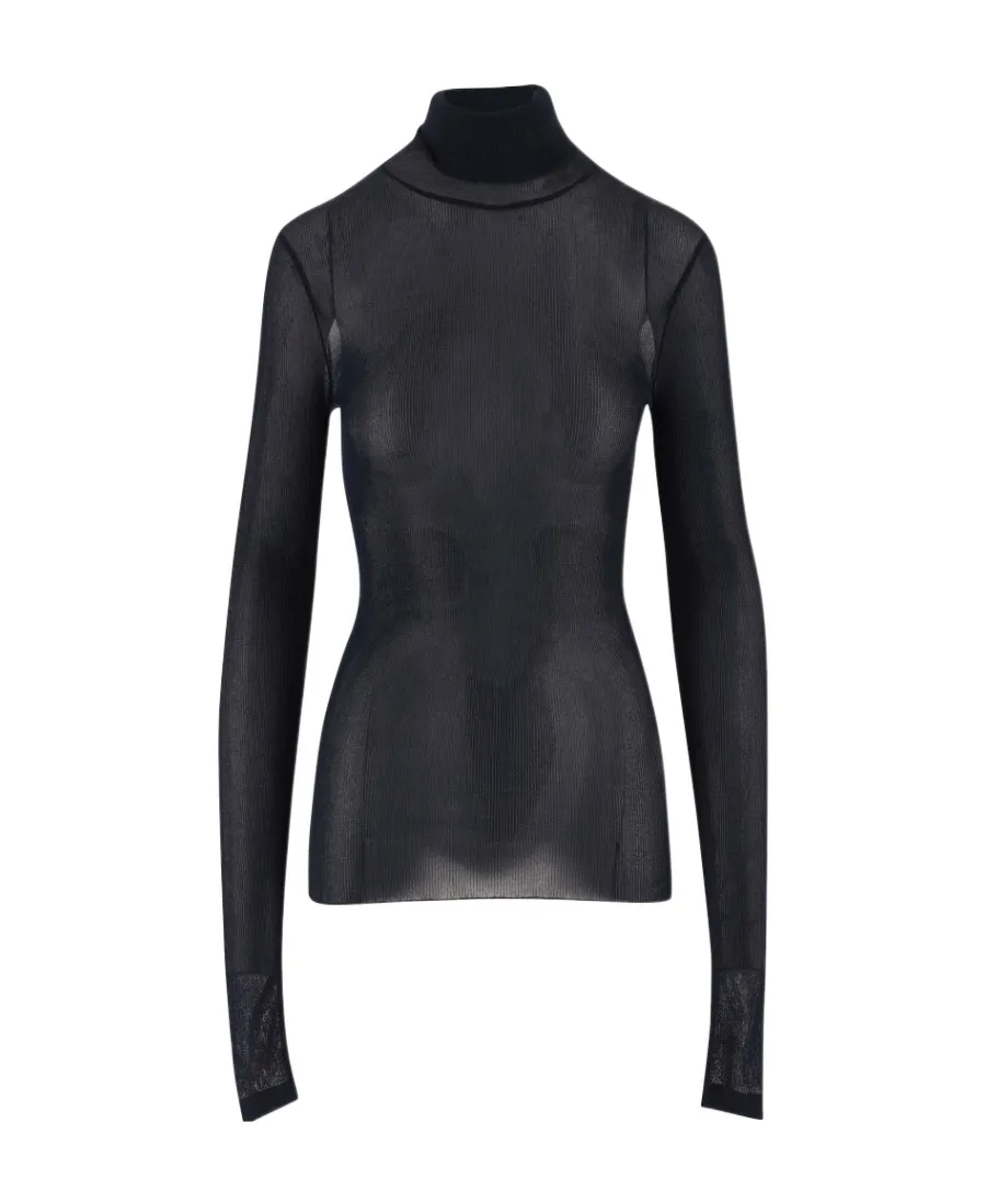 Ribbed Turtleneck Knitted Jumper