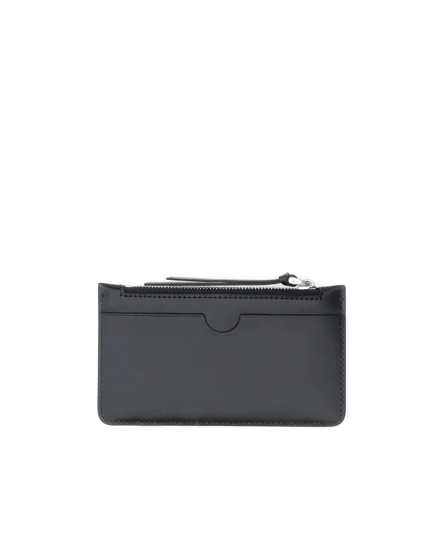 Logo-Printed Zipped Cardholder