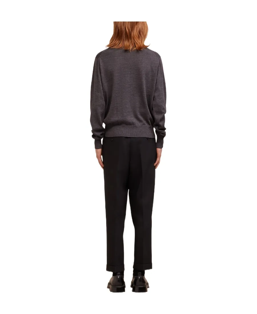 Logo Embroidered Knitted Jumper