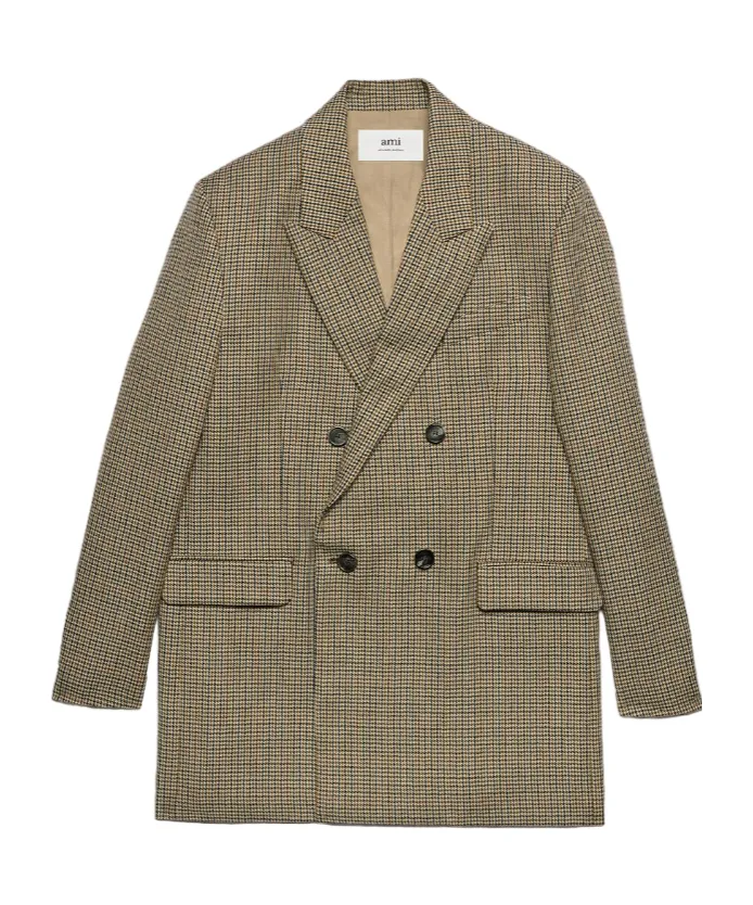Houndstooth Double Breasted Blazer
