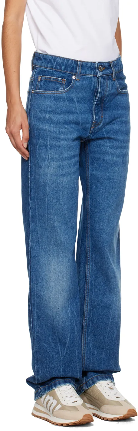 Logo Patch Used Effect Jeans