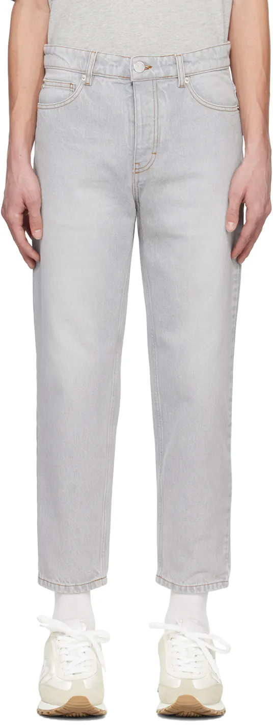Logo Patch Straight Leg Jeans