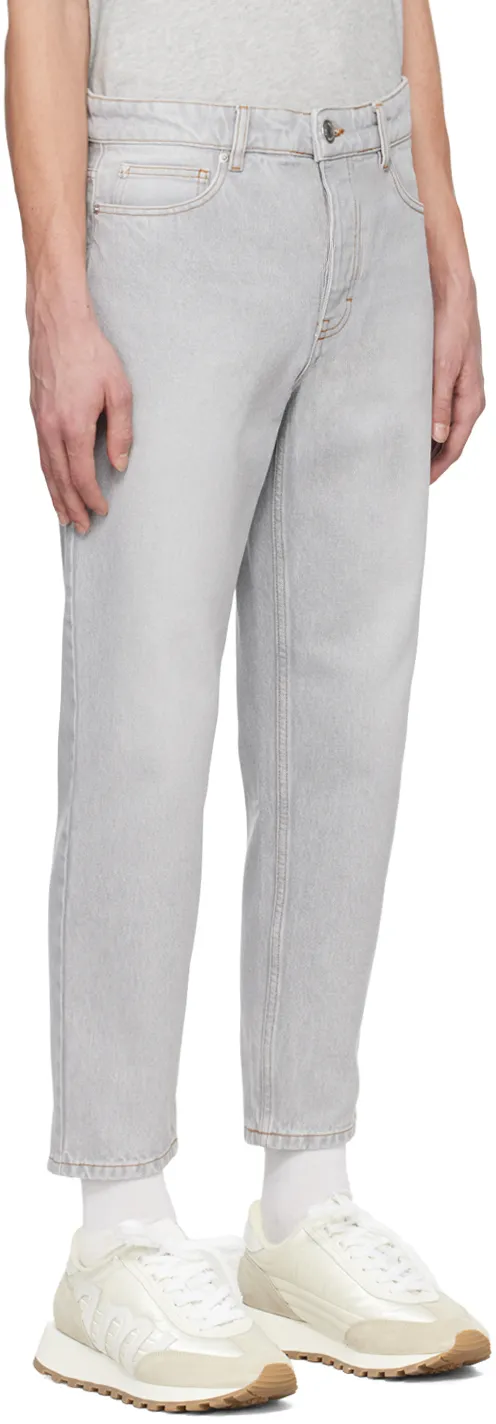 Logo Patch Straight Leg Jeans
