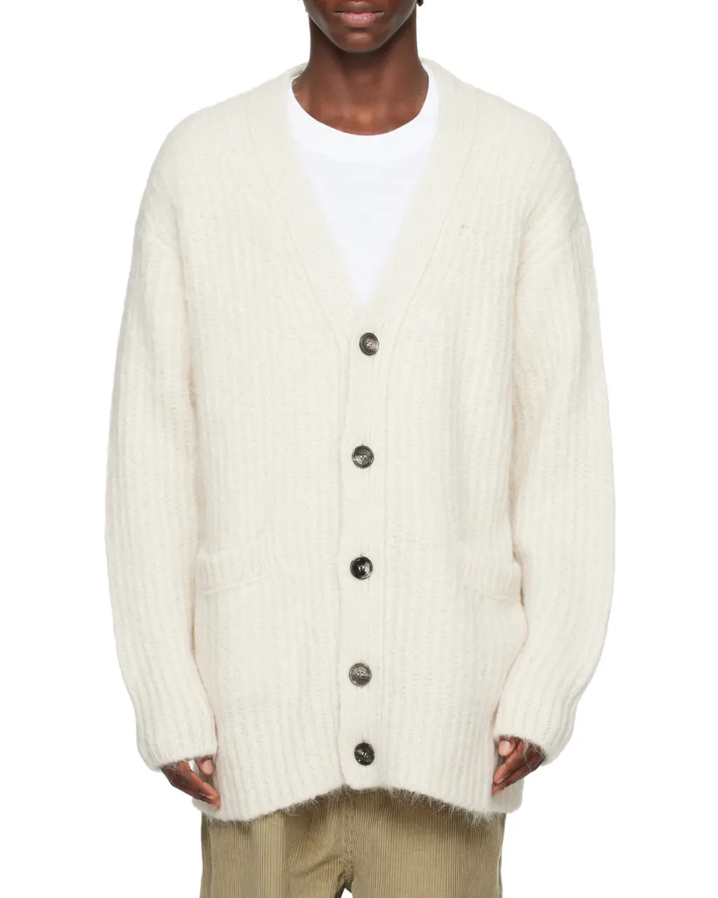V-Neck Ribbed Cardigan
