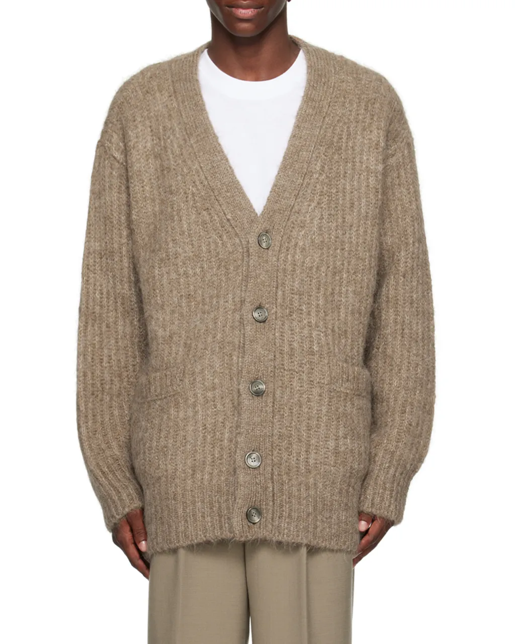 V-Neck Ribbed Cardigan