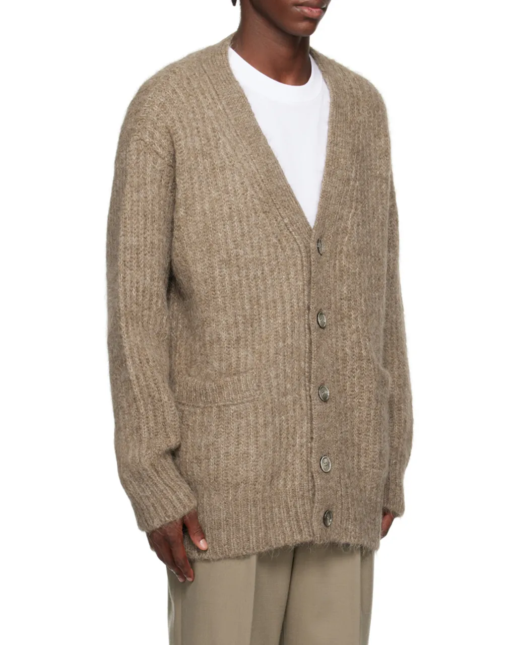 V-Neck Ribbed Cardigan