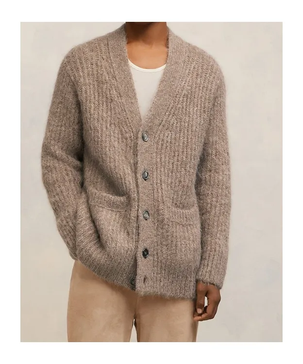 V-Neck Ribbed Cardigan