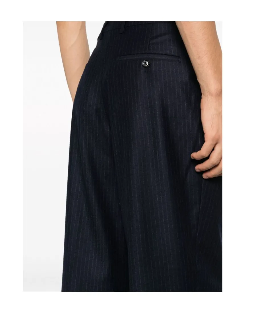 Belt-Loop Striped Casual Pants