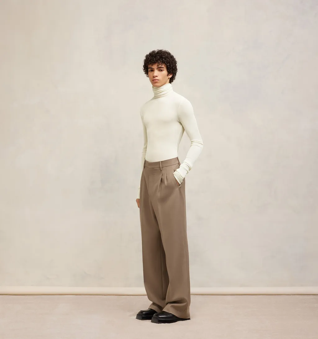Semi-Sheer Roll-Neck Ribbed-Knit Jumper