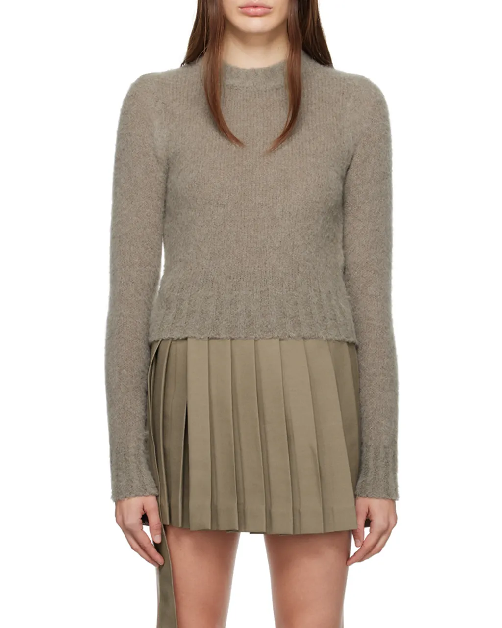 Brushed Crewneck Knitted Jumper