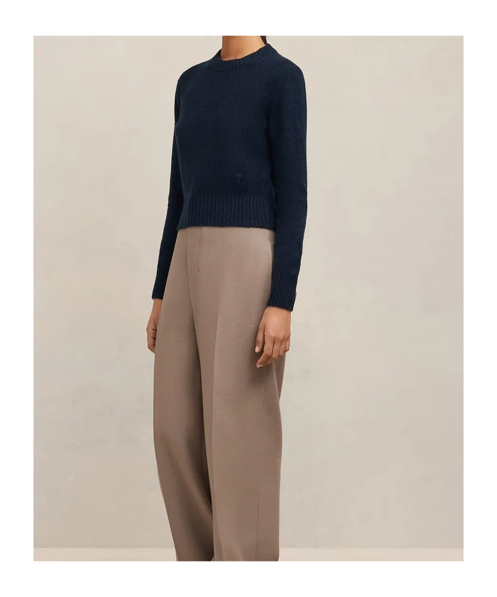 Long-Sleeved Crewneck Knitted Jumper