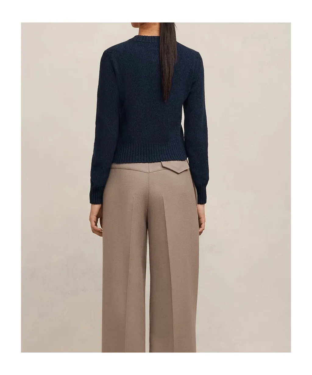 Long-Sleeved Crewneck Knitted Jumper