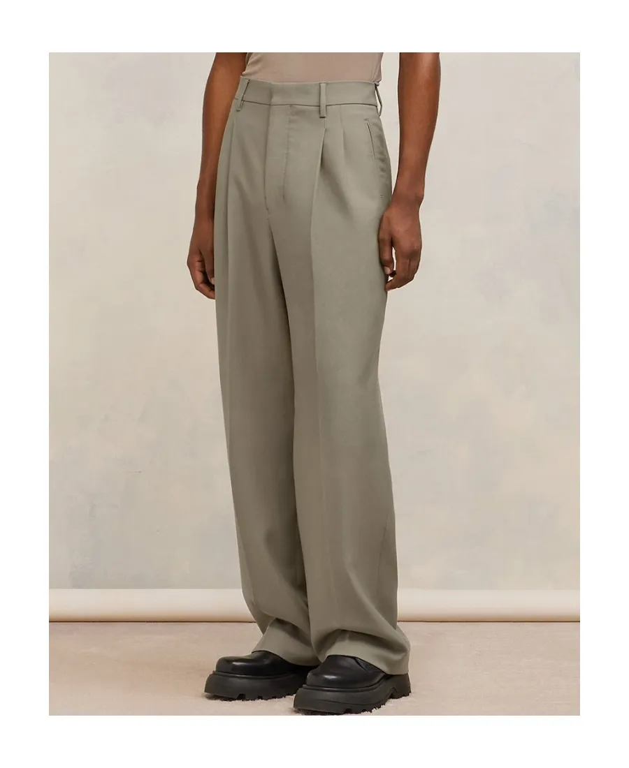 Pleat Detailed Straight-Leg Trousers