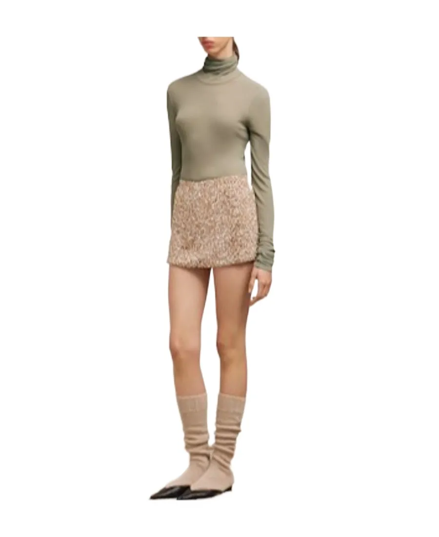 Ribbed Turtleneck Knitted Jumper