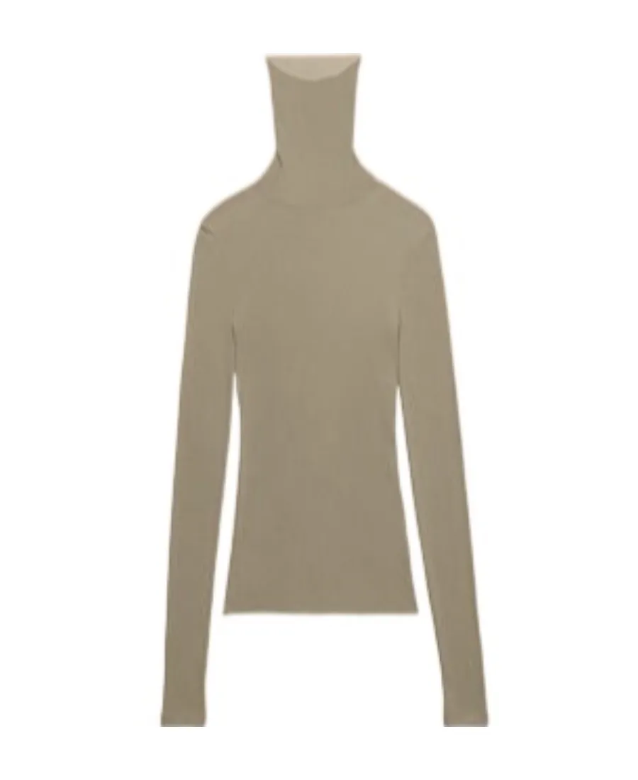 Ribbed Turtleneck Knitted Jumper