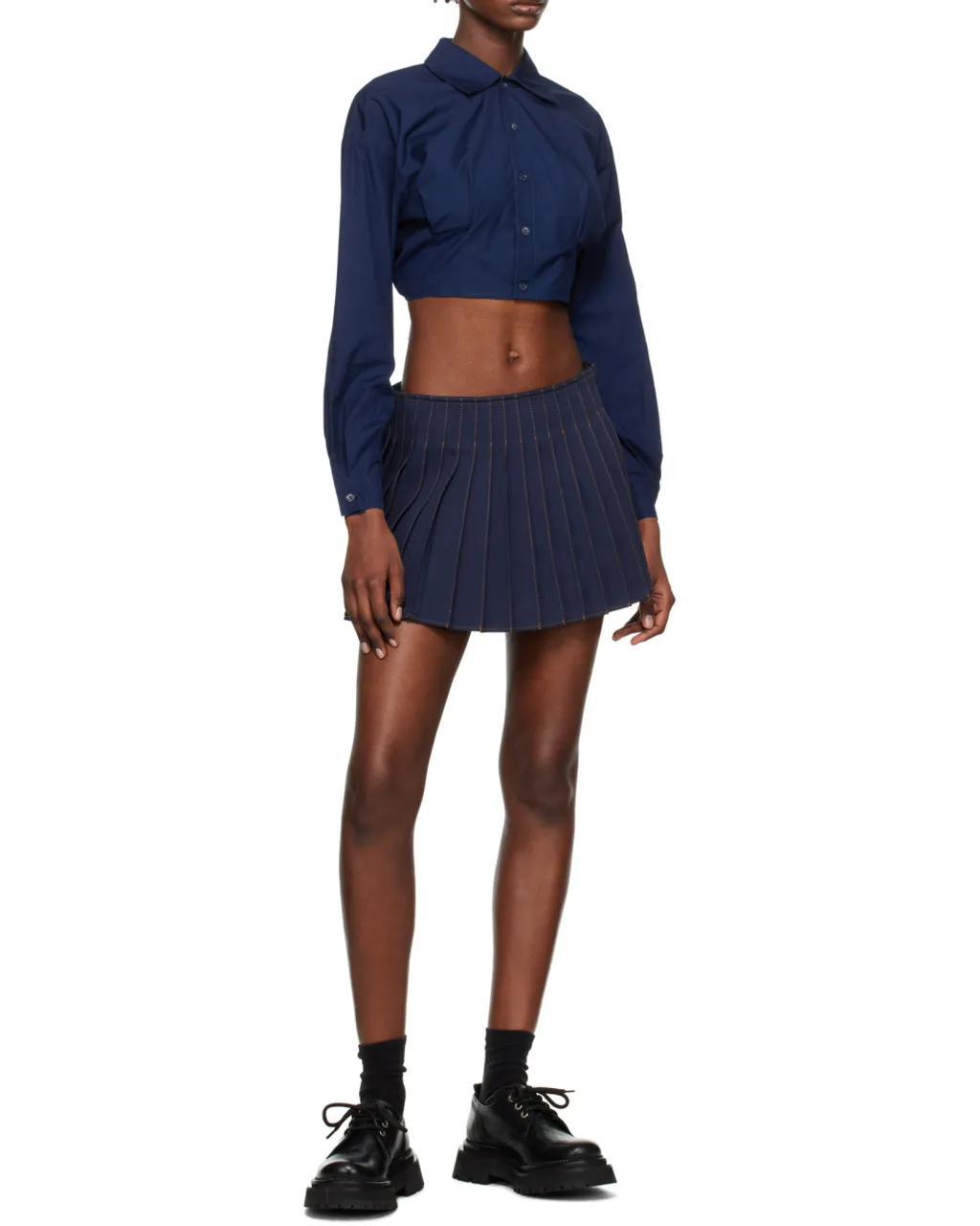 Long-Sleeved Cropped Shirt