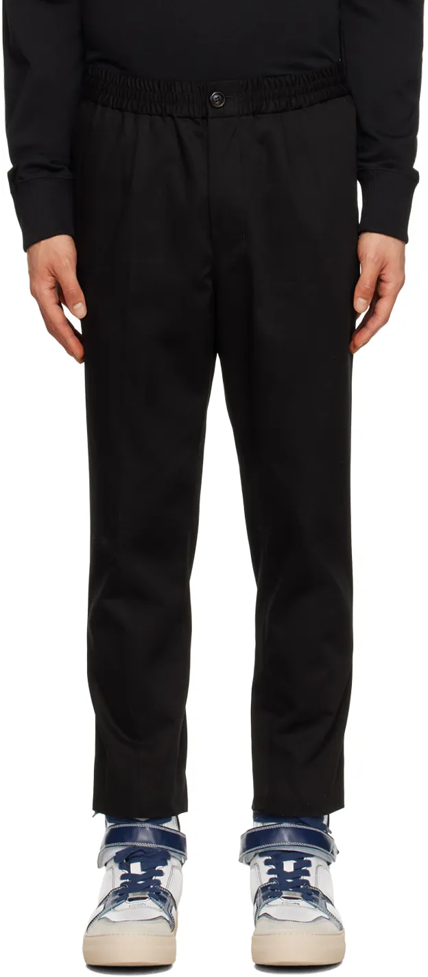 Cropped Tapered Straight Hem Trousers