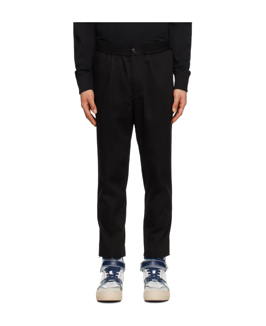 Cropped Tapered Straight Hem Trousers