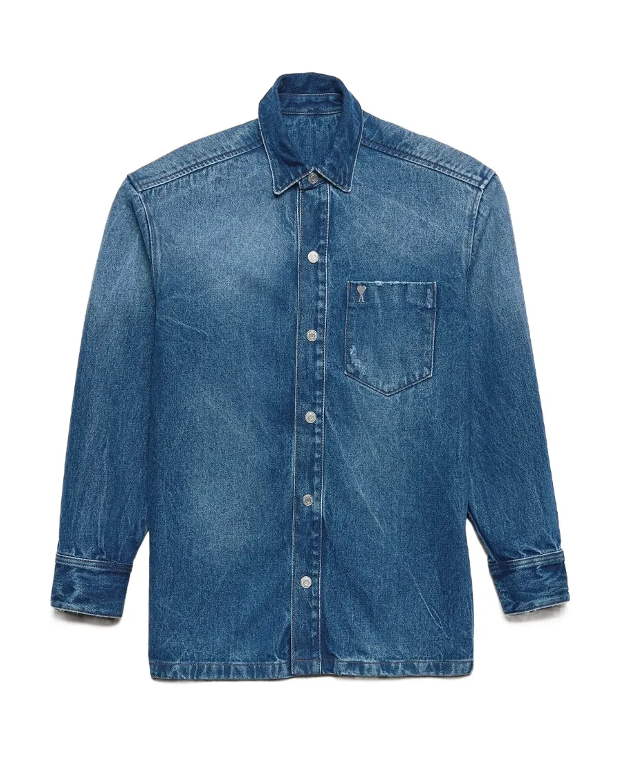 Long-Sleeved Denim Shirt
