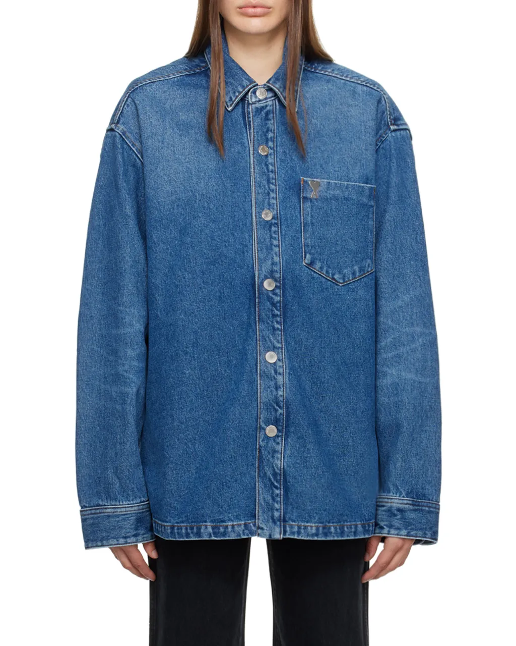 Long-Sleeved Denim Shirt