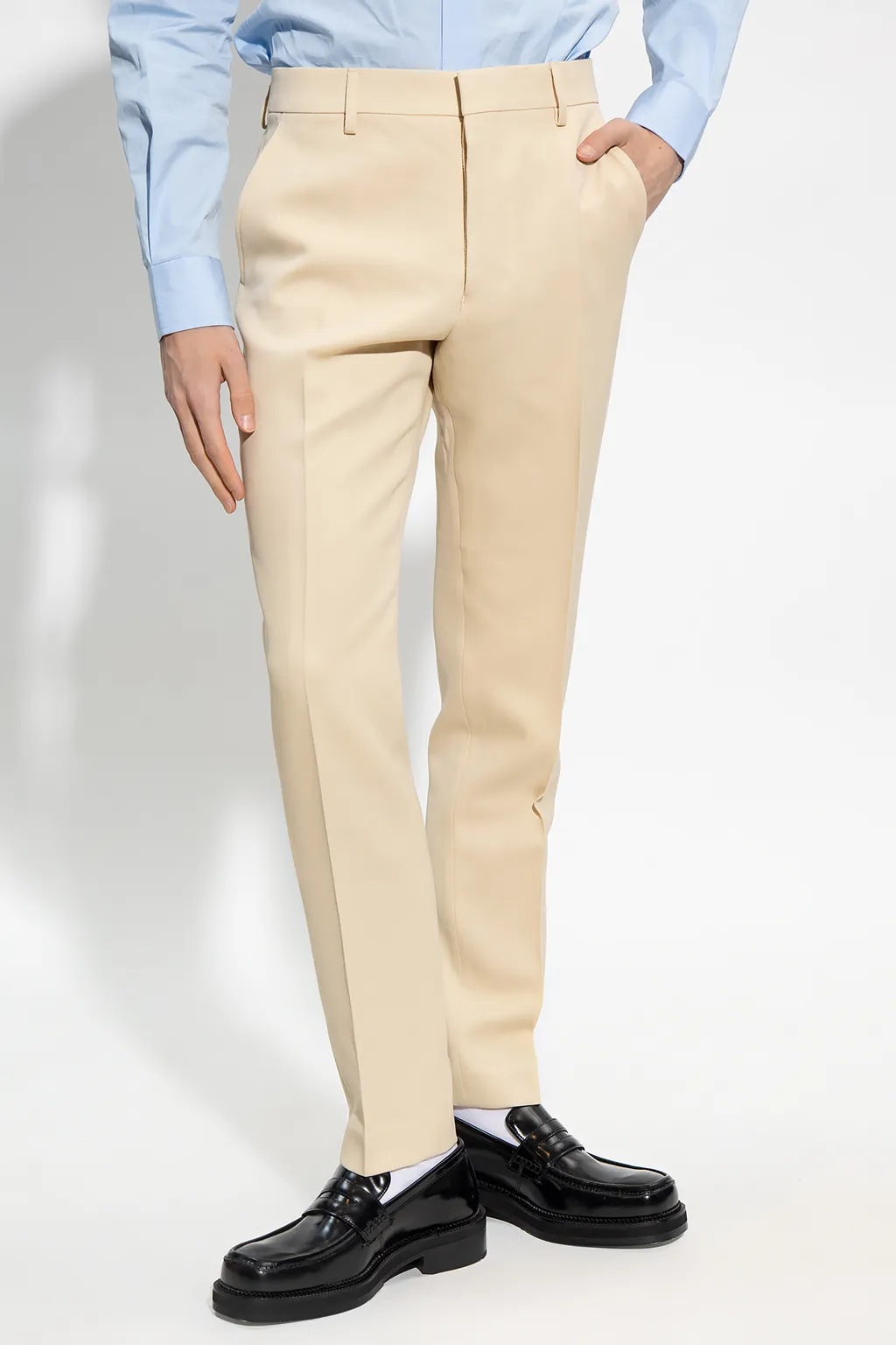 Pressed-Center Cropped Trousers