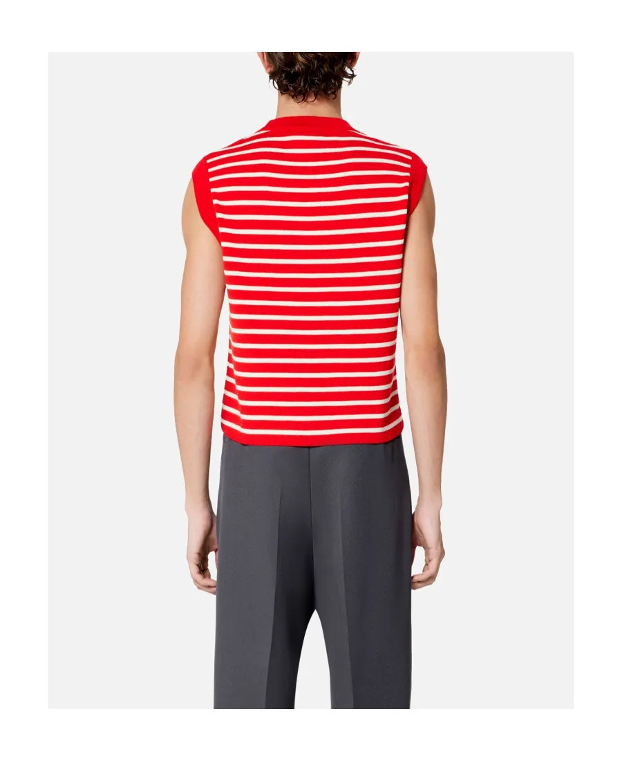 Striped Sleeveless Knit Vest